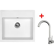 Sinks Solo 560 Milk + Arco all stainless steel - Kitchen Sink and Tap Set