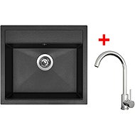 Sinks Solo 560 Granblack + Arco all stainless steel - Kitchen Sink and Tap Set