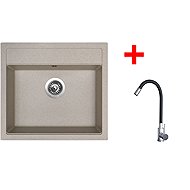 Sinks Solo 560 Avena + Elasta stainless steel/black - Kitchen Sink and Tap Set