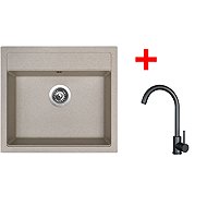 Sinks Solo 560 Avena + Arco black matt - Kitchen Sink and Tap Set