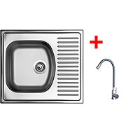 Sinks Short 580 + Elasta stainless steel/gray - Kitchen Sink and Tap Set