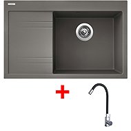 Sinks Rim 780 P Truffle + Elasta stainless steel/black - Kitchen Sink and Tap Set