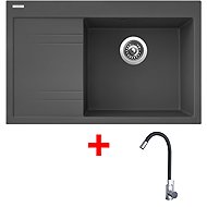 Sinks Rim 780 P Titanium + Elasta stainless steel/black - Kitchen Sink and Tap Set