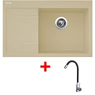 Sinks Rim 780 P Sahara + Elasta stainless steel/black - Kitchen Sink and Tap Set