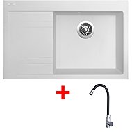 Sinks Rim 780 P Milk + Elasta stainless steel/black - Kitchen Sink and Tap Set