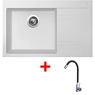 Sinks Rim 780 L Milk + Elasta stainless steel/black - Kitchen Sink and Tap Set