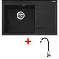 Sinks Rim 780 L Metalblack + Elasta stainless steel/black - Kitchen Sink and Tap Set