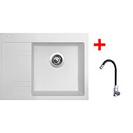 Sinks Rim 650 P Milk + Elasta stainless steel/black - Kitchen Sink and Tap Set