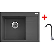Sinks Rim 650 L Titanium + Elasta stainless steel/black - Kitchen Sink and Tap Set