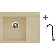 Sinks Rim 650 L Sahara + Elasta stainless steel/black - Kitchen Sink and Tap Set
