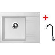 Sinks Rim 650 L Milk + Elasta stainless steel/black - Kitchen Sink and Tap Set