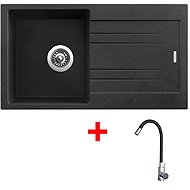 Sinks Rapid 780 Granblack + Elasta stainless steel/black - Kitchen Sink and Tap Set