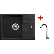 Sinks Rapid 580 Granblack + Elasta stainless steel/black - Kitchen Sink and Tap Set