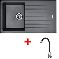 Sinks Perfecto 860 Titanium + Elasta stainless steel/black - Kitchen Sink and Tap Set