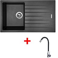 Sinks Perfecto 860 Metalblack + Elasta stainless steel/black - Kitchen Sink and Tap Set