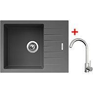 Sinks Perfecto 650 Titanium + Arco all stainless steel - Kitchen Sink and Tap Set