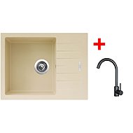 Sinks Perfecto 650 Sahara + Arco black matt - Kitchen Sink and Tap Set