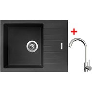 Sinks Perfecto 650 Pureblack + Arco all stainless steel - Kitchen Sink and Tap Set