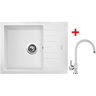 Sinks Perfecto 650 Milk + Vitalia GR - Kitchen Sink and Tap Set