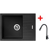 Sinks Perfecto 650 Metalblack + Elasta S black matt - Kitchen Sink and Tap Set