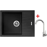 Sinks Perfecto 650 Metalblack + Arco all stainless steel - Kitchen Sink and Tap Set