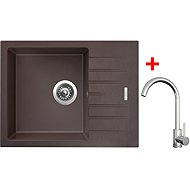 Sinks Perfecto 650 Marone + Arco all stainless steel - Kitchen Sink and Tap Set