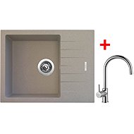 Sinks Perfecto 650 Avena + Vitalia glossy - Kitchen Sink and Tap Set