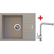 Sinks Perfecto 650 Avena + Elka glossy - Kitchen Sink and Tap Set