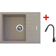 Sinks Perfecto 650 Avena + Elasta S black matt - Kitchen Sink and Tap Set