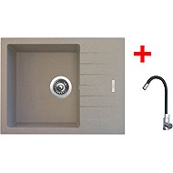 Sinks Perfecto 650 Avena + Elasta stainless steel/black - Kitchen Sink and Tap Set
