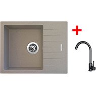 Sinks Perfecto 650 Avena + Arco black matt - Kitchen Sink and Tap Set