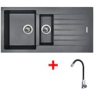 Sinks Perfecto 1000.1 Titanium + Elasta stainless steel/black - Kitchen Sink and Tap Set