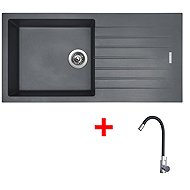 Sinks Perfecto 1000 Titanium + Elasta stainless steel/black - Kitchen Sink and Tap Set