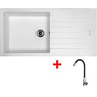 Sinks Perfecto 1000 Milk + Elasta stainless steel/black - Kitchen Sink and Tap Set