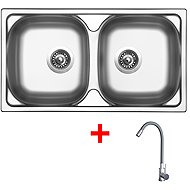 Sinks Okio 780 Duo + Elasta stainless steel/gray - Kitchen Sink and Tap Set