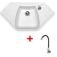 Sinks Naiky 980 Milk + Elasta stainless steel/black - Kitchen Sink and Tap Set