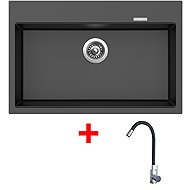 Sinks Maximo 780 Metalblack + Elasta stainless steel/black - Kitchen Sink and Tap Set