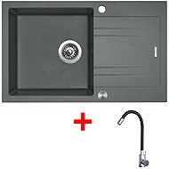 Sinks Linea 780 XC Titanium + Elasta stainless steel/black - Kitchen Sink and Tap Set