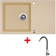 Sinks Linea 780 XC Sahara + Elasta stainless steel/black - Kitchen Sink and Tap Set