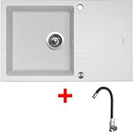 Sinks Linea 780 XC Milk + Elasta stainless steel/black - Kitchen Sink and Tap Set