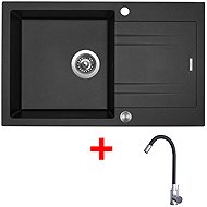 Sinks Linea 780 XC Metalblack + Elasta stainless steel/black - Kitchen Sink and Tap Set