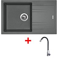 Sinks Linea 780 Titanium + Elasta stainless steel/black - Kitchen Sink and Tap Set