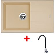 Sinks Linea 780 Sahara + Elasta stainless steel/black - Kitchen Sink and Tap Set