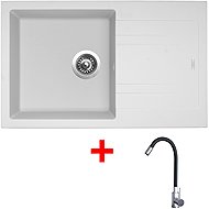 Sinks Linea 780 Milk + Elasta stainless steel/black - Kitchen Sink and Tap Set