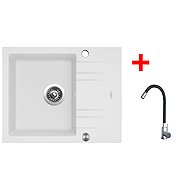 Sinks Linea 600 XC Milk + Elasta stainless steel/black - Kitchen Sink and Tap Set