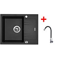 Sinks Linea 600 XC Metalblack + Elasta stainless steel/black - Kitchen Sink and Tap Set