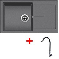 Sinks Infinity 860 Titanium + Elasta stainless steel/black - Kitchen Sink and Tap Set