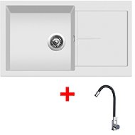 Sinks Infinity 860 Milk + Elasta stainless steel/black - Kitchen Sink and Tap Set