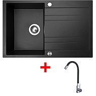 Sinks Grande 800 XC Granblack + Elasta stainless steel/black - Kitchen Sink and Tap Set