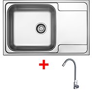 Sinks Grand 790 + Elasta stainless steel/gray - Kitchen Sink and Tap Set